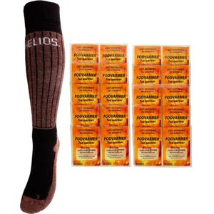 Accezzi voetenwarmer/Helios Merino One 60 set, unisex, bruin