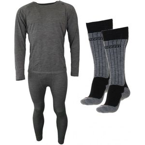 Accezzi merino ski-ondergoed + 2 paar merino skisokken, heren