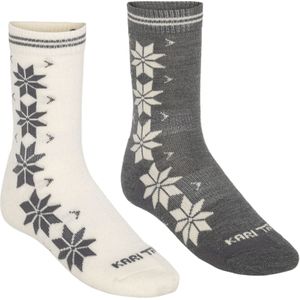 Kari Traa Vinst, sokken, 2-pack, dames, grijs/wit