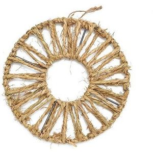 Metalen ring met Raffia Straw wreath 48 cm Basis homedeco