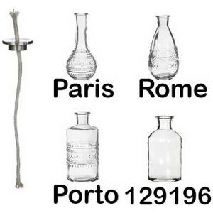 Ronde lont met plaatje om ZELF Olielamp te maken bv voor fles Paris, Porto, Rome.