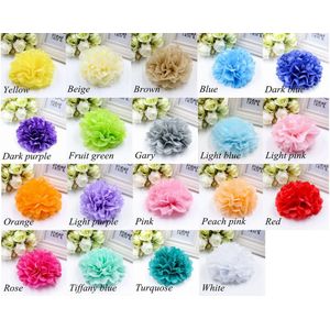 Tissue Paper Pom Poms Flower Balls 15 cm. - Roze = pink... Tissue Paper Pom Poms