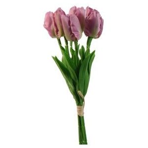 Tulp Tulpen Lavendel 33cm - Bundel van 5 stuks - Van het merk: PURE, Zijde Merk: PURE  Zijde Tulpen