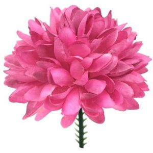 Chrysant Pick – Dia 7 cm – Premium Chrysanthemum Ball – Fuchsia – Bloemen op Steker voor Corsage / stuk bloemen op steker voor oa corsage