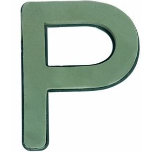 Letter P van Steekschuim met bodem Premier, passen NIET op een frame Premier FLORAL FOAM PLASTIC BACKED