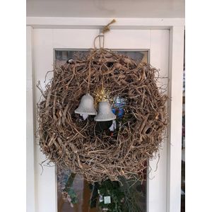 Kerstklok Kerstbel Styropor 9 cm. met kleine manco Piepschuim lees omschrijving