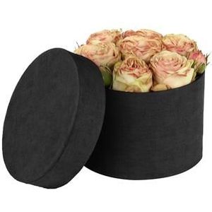 Bloemendoos hoedendoos KARTON Ø14XH10CM Zwart Schattig bloemendoosje