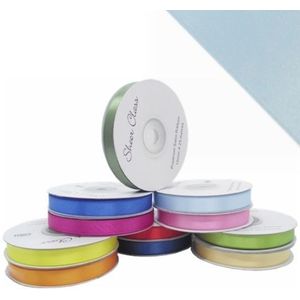 -Lint Antenne dubbelsatijn 10mm rol 25m Baby Blue Lichtblauw Baby blauw Lint Antennelintje
