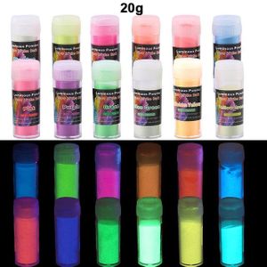 Luminous poeder Glow in the Dark Pigment 20gr ORANGE oranje Poeder Kleurstof voor Epoxy Resin, Nagels, Decoratie, Makeup,Schilderen