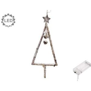 Boomvorm van takken met LEDlampjes 28*82cm met manco zie omschrijving Houten kerstboom met deco van E 16.45 voor E 7.99