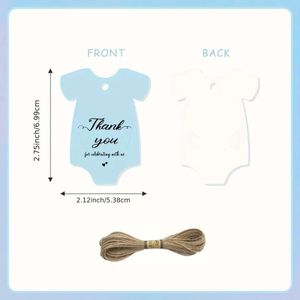 Bloemenkaartjes "Thank You For Celebrating With Us" - Blauw Baby Rompertje (Set van 50) met Touwtje cadeaulabels met touwtje