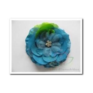 Corsage bloem Peony met clip BlauwGroen  Corsage bloem Peony met c
