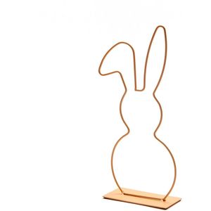 Metalen frame Haas haasje hangend oor op voet 50 cm Apricot Metalenframe Metal Bunny on base