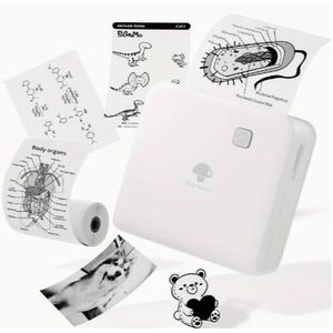 Mini Fotoprinter zwartWit Labelprinter Labelmaker Wit Phomemo M02PRO 300DPI incl software / st