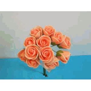 Actie Mini foam roos 2 cm. Oranje doos 144 st Mini foam roos