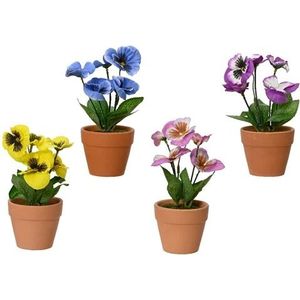 Actie Viool Viooltje zijdebloem ROZE Rechtsonder op foto, dia7.5cm H.18cm / stuk Viola zijdebloem