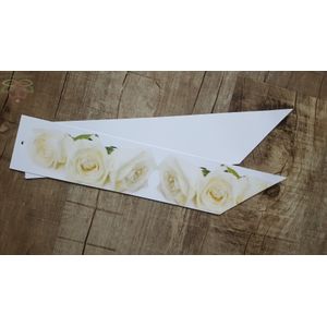 Rouwkaart 460*90mm voor rouwstuk Witte Rozen +BLANCO Rouwkaart