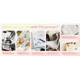 Mini Fotoprinter zwartwit Labelprinter Labelmaker WITgroen Phomemo T02 I incl software / st Print labels vanaf je tablet of telefoon EN zonder inkt