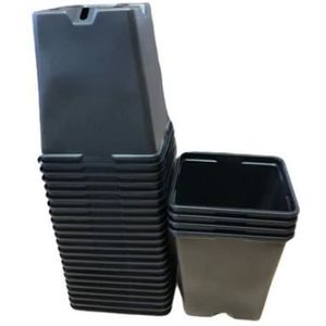 Kweekpotten Vierkant Zwart 9x9x10cm pak +/- 25 st zaaipotten opkweekpotten stekpotjes