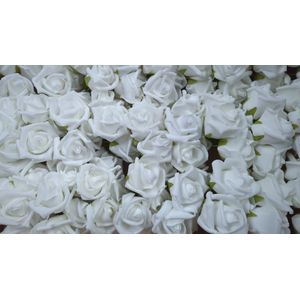 Actie foam roos 8 cm EVI Wit DOOS BULK 180st Mooie grote rozen Puur wit
