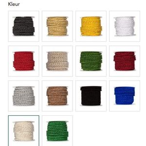 Koord, glanzend gekleurd koord 6mm -rol 10 m - 96 bruin Koord, glanzend