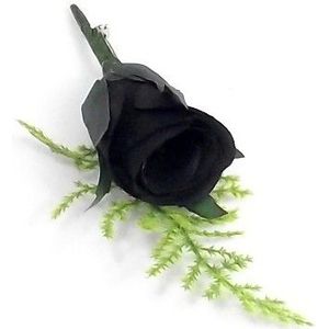 Corsage Romance Bridal ZWART Black Corsage Roos