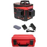 FUTECH MC3D Multicross 3D Compact Kruislijnlaser In Koffer - Rood - 2x 120m - 3 Lijnen