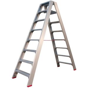 Little Jumbo 4741000208 SuperPRO Dubbele Trap - Aluminium - 2 X 8 Treden - Max. Werkhoogte 3. 95 M.