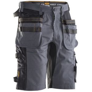 Jobman 2168 Werkbroek Kort Stretch - Maat 58 - Grijs/Zwart