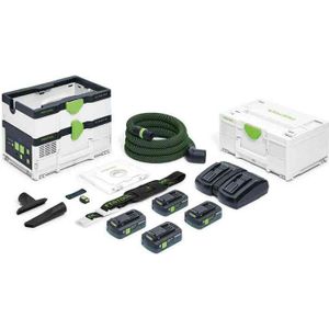 Festool CTMC SYS HPC 4,0 I-Plus 36V (2x18V) Li-Ion Accu Stofzuiger Set (4x4.0Ah) - 2400L/min - M-klasse