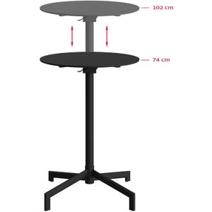 Klaptafel - Zwart - Gepoedercoat Staal - Inklapbaar