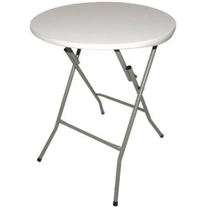 Bolero - Opklapbare Ronde Tafel - Wit - Polypropyleen en Staal - 60cm