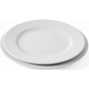 Bord Plat Delta | Porselein Wit | Verkrijgbaar in 5 maten