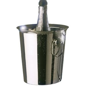 Wijnkoeler van RVS - met Ringoren - 3,3 Liter - Ø19cm x 19(h)cm