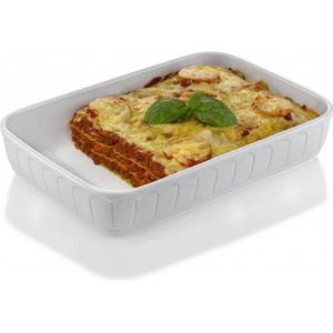 Ovenschaal - Rechthoek - Rustika - 375x260x75 mm - Wit - Porselein