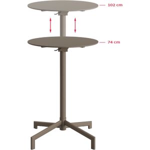 Versa terras/statafel - Verstelbaar in 2 hoogtes - Cappucino