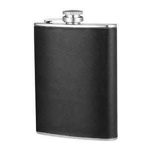 Zakfles 200ml - Zwart Leder