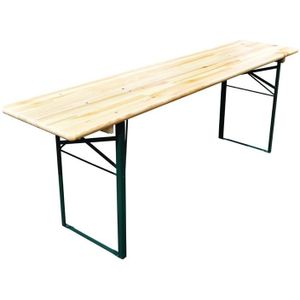 Grenenhout - Opvouwbare Biertafel - Groen - Stalen Frame - 2200x500x780mm