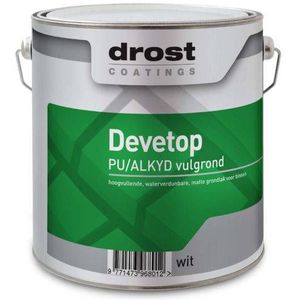 Drost Devetop PU Alkyd Vulgrond 1 liter - Wit | 8717154061833 | Verf