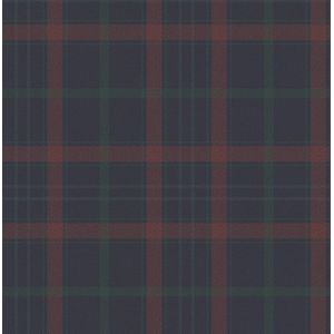 Sauvage - Ruit - Vliesbehang - Blauw/Rood - Sauvage Collectie