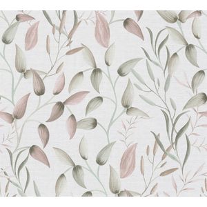 DELICATE BLADPATROON BEHANG | Elegant - roze groen crème - A.S. Création PintWalls II