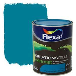 Flexa Flexa Creations Muurverf Extra Mat - Turquoise Holiday 1 liter | 8711113106153 | Verf