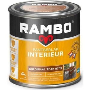 Rambo Pantserlak Interieur Transparant Zijdeglans - Koloniaal teak | 8716242887669 | Verf | Lakverf Binnen