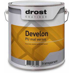 Drost Develon PU Mat Inhoud: 0,25 liter, Kleur: Blank | 8717154067187 | Verf