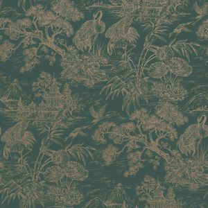 Arboretum - Natoru Aqua Gold - Groen/Goud | 5022976917026 | Behang
