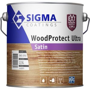 Sigma WoodProtect Ultra Satin Inhoud: 2,5 liter, Kleur: Blank | 8716242992189 | Verf