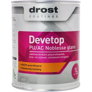 Drost Devetop PU/AC Noblesse Halfglans - 0,5 Liter - Wit / Kleur | 8718836694127 | Verf | Lakverf Binnen