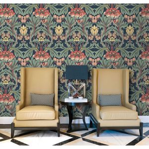 British Heritage Bloem Blw/Grn/- Rood | 4064676011094 | Behang