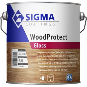 Sigma WoodProtect Gloss Inhoud: 2,5 liter, Kleur: Transparant | 8712699589675 | Verf