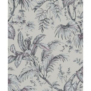 Jackie; The New Design Book Behang met zwarte-wit-roze bladeren - 6818-20 | 4046701823384 | Behang